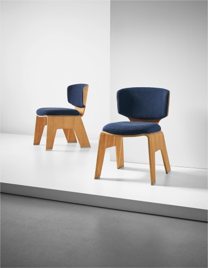 Kenzo Tange Pair Of Chairs From The Sumi Memorial Hall Aichi