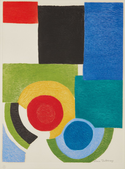 Sonia Delaunay Deux Cercles Sous Carres 1970 Phillips