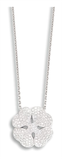 A Diamond 'Clover' Pendant Necklace 