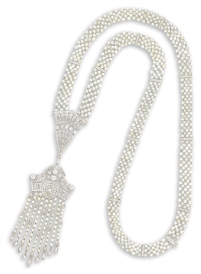 cartier natural pearl necklace