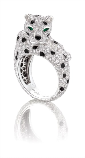 cartier black diamond ring