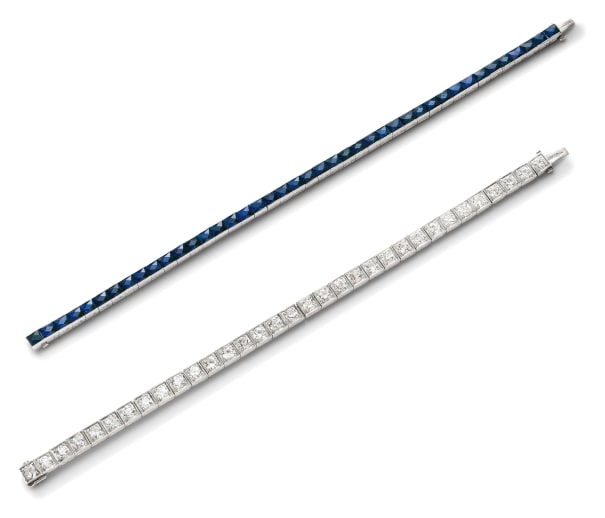 art deco diamond and sapphire bracelet