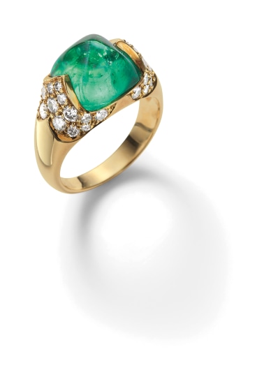 Bulgari - An Emerald and Diamond Ring 
