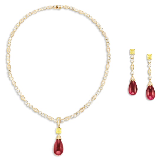 cartier ruby and diamond necklace