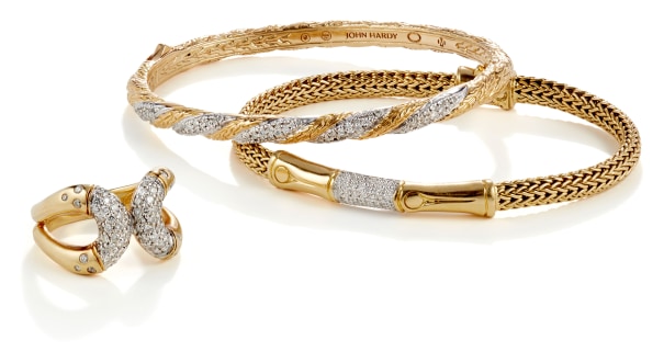 gold ring and bracelet set