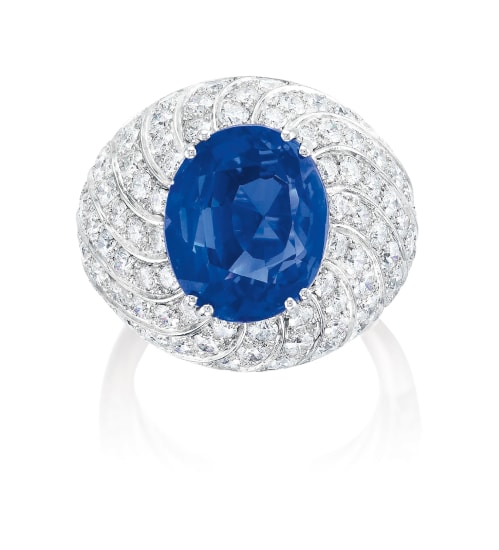 Bulgari - A Sapphire and Diamond Ring 