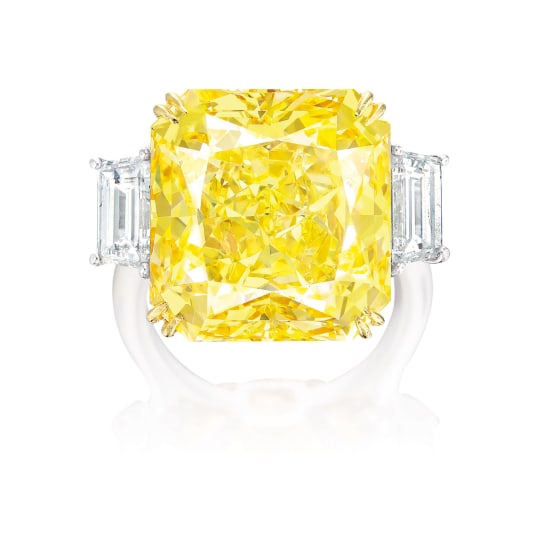 fancy vivid yellow diamond ring