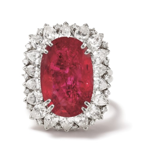 winston cluster ruby and diamond ring