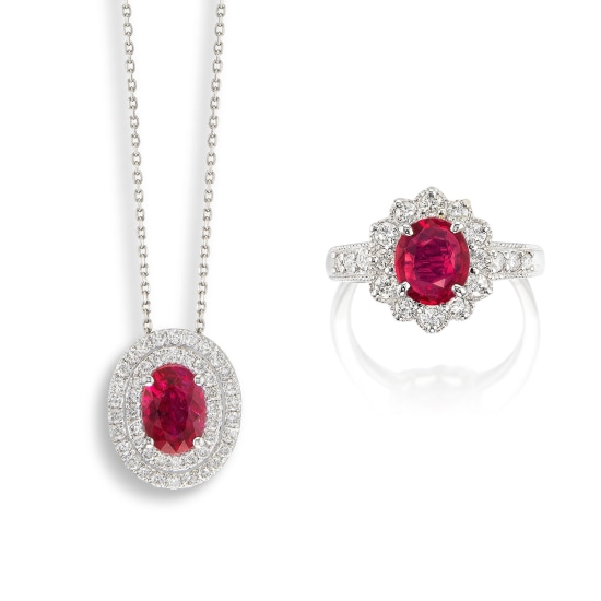 ruby and diamond pendant
