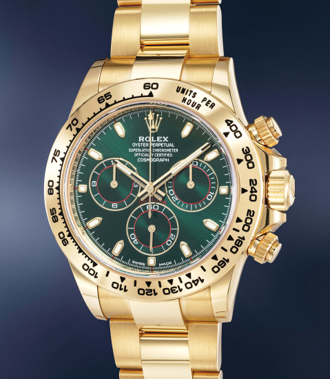rolex gold chronograph watch