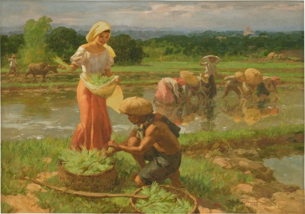 Fernando Amorsolo Harvesting Rice, 1955 20th Century