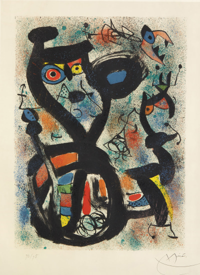 Joan Miró  Sans le soleil, malgré les autres astres, il ferait nuit,  Héraclite d'Éphèse (Without the Sun, Despite the Other Stars, it Would be  Night, by Heraclitus of Ephesus): one plate (