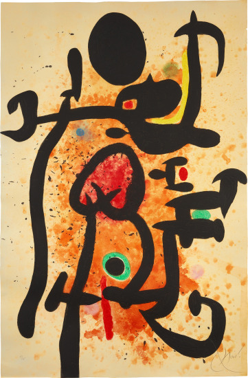 Joan Miró  Sans le soleil, malgré les autres astres, il ferait nuit,  Héraclite d'Éphèse (Without the Sun, Despite the Other Stars, it Would be  Night, by Heraclitus of Ephesus): one plate (