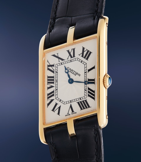 Cartier Tank Classic Paris Yellow Gold White Roman Dial Ladies Watch
