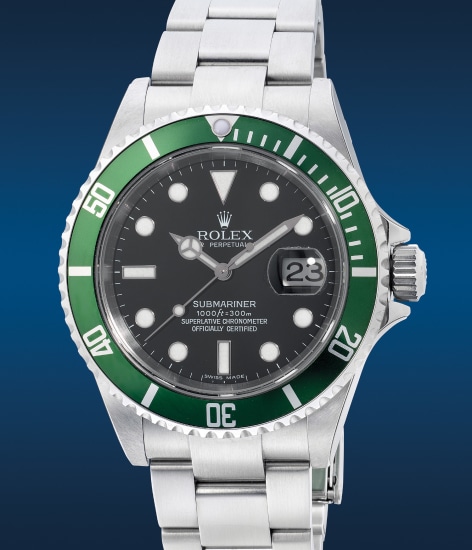 ROLEX, REF 16610T SUBMARINER KERMIT, A STAINLESS STEEL AUTOMATIC  WRISTWATCH WITH DATE AND BRACELET CIRCA 2007, Watches Online, Watches