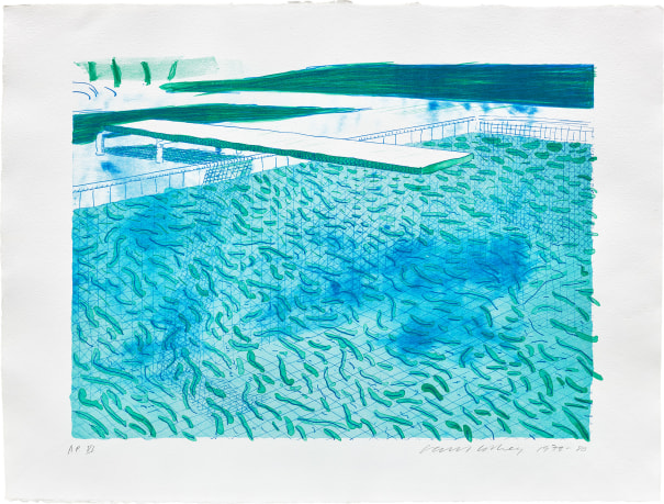 Lithograph of Water Made of Lines, a Green Wash, and a Light Blue Wash (T.G. 248, M.C.A.T. 205)
