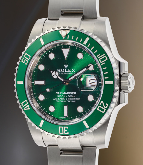 REFERENCE 116610LV SUBMARINER 'HULK' A STAINLESS STEEL AUTOMATIC WRISTWATCH  WITH DATE AND BRACELET, CIRCA 2020, Important Watches, 2020