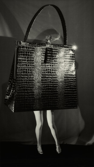 Woman with black crocodile leather Chanel bag before Tiziano