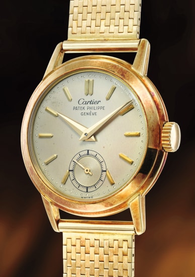 Cartier yellow gold enamel money-clip with built-in mechanical watch