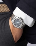 Patek Philippe 
Ref. 5711/1A-010
A very fine and rare stainless steel wristwatch with center seconds, date, bracelet, Certificate of Origin and presentation box
